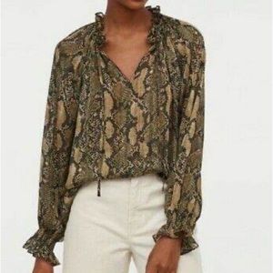 NWT H&M Snake print Boho blouse